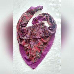 Tie Rack Art of the Scarf Floral Paisley Print Square Scarf MADE IN ITALY